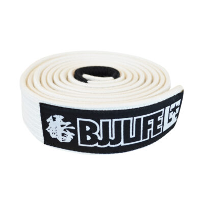 BJJ Life Pearl Weave Belt WhiteRolled