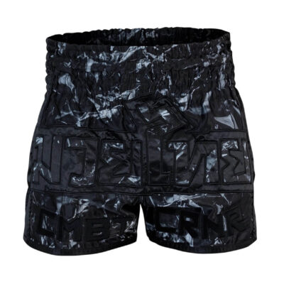 Shorts Jumbo de Muay Thai Gris Cuarteado Frontal 2