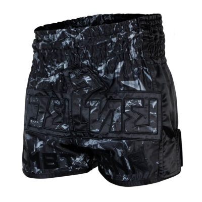 Shorts Jumbo de Muay Thai Gris Cuarteado Frontal
