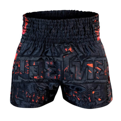 Shorts Jumbo de Muay Thai Rojo Cuarteado Frente 2